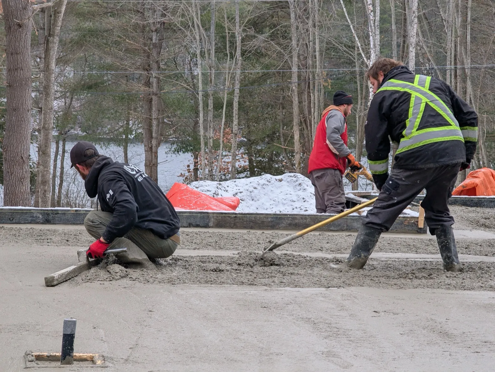 COA crew finishing a concrete slab