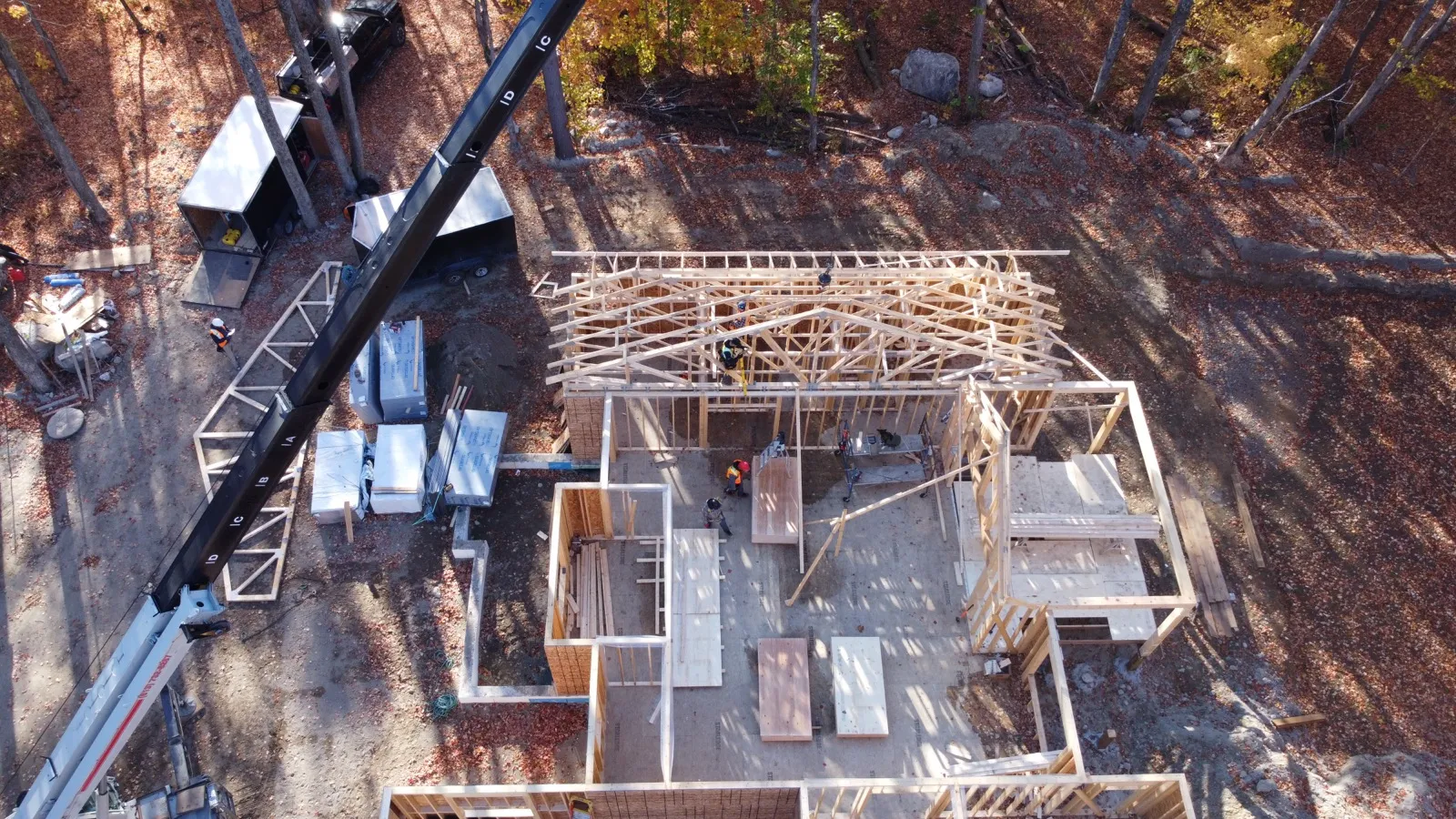 Aerial view of construction site